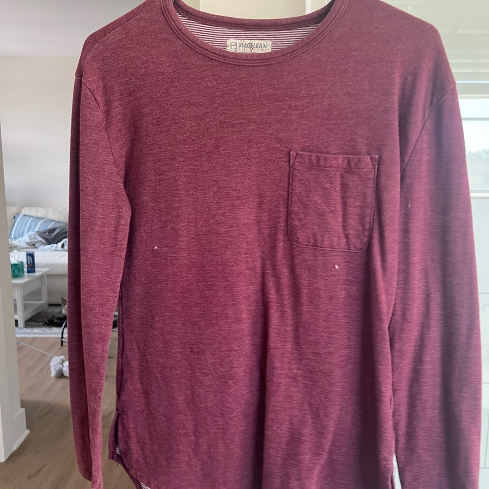 Magellan Outdoors Maroon Long Sleeve Tee